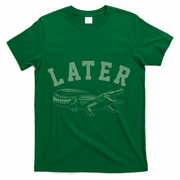 Funny Vintage Varsity Later Alligator T-Shirt - Green