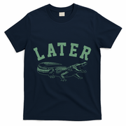 Funny Vintage Varsity Later Alligator T-Shirt - Navy