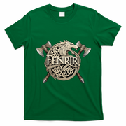 Fenrir Viking Wolf Norse Knotwork Mythology  T-Shirt - Irish Green