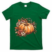 Fall Women Vintage Pumpkin Autumn Graphic Thanksgiving T-Shirt - Green