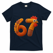 Faux Yarn Thanksgiving 67 Meme Sixty Seven T-Shirt - Navy
