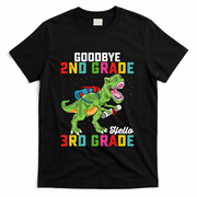Goodbye 2nd Grade Hello 3rd Grade T Rex Last Day Of School T-Shirt - Black