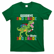 Goodbye 2nd Grade Hello 3rd Grade T Rex Last Day Of School T-Shirt - Green