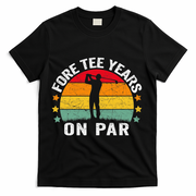 Golf 40th Birthday Pun Retro Vintage Look Who’S Fore Tee T-Shirt - Black