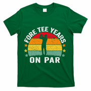Golf 40th Birthday Pun Retro Vintage Look Who’S Fore Tee T-Shirt - Green