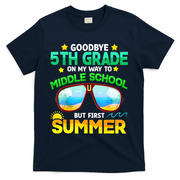Goodbye 5th Grade Graduation To 6th Grade Hello Summer T-Shirt - Navy