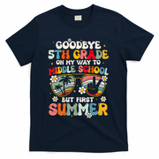 Goodbye 5th Grade Graduation To Middle school Hello Summer T-Shirt - Navy