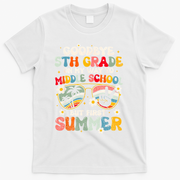 Goodbye 5th Grade Graduation To Middle school Hello Summer T-Shirt - White