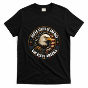 God Bless America United States of America Eagle Emblem T-Shirt - Black
