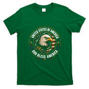 God Bless America United States of America Eagle Emblem T-Shirt - Irish Green