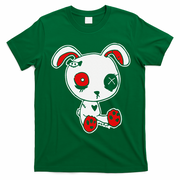 Goth Bunny Doll Lazy Halloween Costume Scary Creepy Gothic T-Shirt - Irish Green