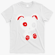 Goth Bunny Doll Lazy Halloween Costume Scary Creepy Gothic T-Shirt - White
