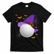 Golf Ball Witch Hat Pumpkin Spooky Halloween Costume T-Shirt - Black