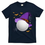Golf Ball Witch Hat Pumpkin Spooky Halloween Costume T-Shirt - Navy Blue