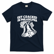 Get Cracked In Philadelphia Vintage Liberty Bell T-Shirt - Navy Blue