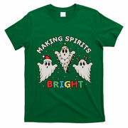 Ghost Christmas Light Scary Funny Boo Making Spirits Bright T-Shirt - Irish Green