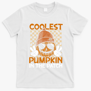 Groovy Coolest Pumpkin In The Patch Halloween Gift T-Shirt - White