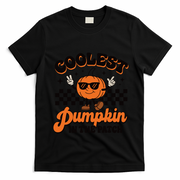Groovy Coolest Pumpkin In The Patch Halloween For Boy Kids T-Shirt - Black