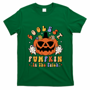 Groovy Coolest Pumpkin In The Patch Ghost Halloween Costume Gift T-Shirt - Irish Green