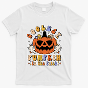Groovy Coolest Pumpkin In The Patch Ghost Halloween Costume Gift T-Shirt - White