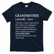 Grandmother Definition Funny Grandma T-Shirt - Navy Blue