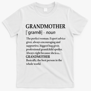 Grandmother Definition Funny Grandma T-Shirt - White