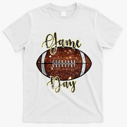 Game Day Football Bling Bling Football Lover Fall Autumn T-Shirt - White