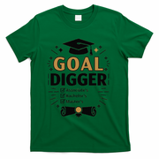 Goal Digger Graduation Checklist Design T-Shirt - Green