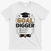 Goal Digger Graduation Checklist Design T-Shirt - White