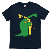 Giraffe Dinosaur Hug Love Dino Animals Safari Halloween Gift T-Shirt - Navy Blue