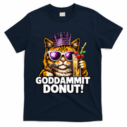 Goddammit Donut Princess Cat Meme Funny T-Shirt - Navy
