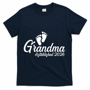 Grandma Established 2026 Cute Baby Feet T-Shirt - Navy