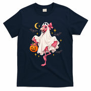 Ghost Flamingo Halloween Costume Trick Or Treat T-Shirt - Navy Blue