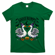 Goosebumps Geese Funny Halloween Witches Hat T-Shirt - Green