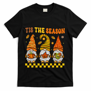 Groovy Gnomes Tis The Season Fall Autumn Happy Thanksgiving T-Shirt - Black