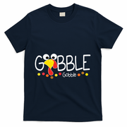Gobble Gobble Thanksgiving Turkey Festive T-Shirt - Navy