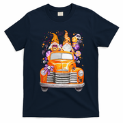 Gnome Halloween Boo Truck T-Shirt - Navy Blue