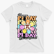 Groovy Happy Pi Day 3.14 Math Teacher Daisy Flower T-Shirt - White