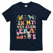 Groovy In My Vet Tech Era Monogrammed Veterinarian Grad T-Shirt - Navy