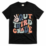 Groovy Last Day Of School 3rd Grade Peace Out Third Grade T-Shirt - Black