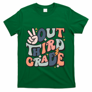 Groovy Last Day Of School 3rd Grade Peace Out Third Grade T-Shirt - Green