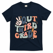 Groovy Last Day Of School 3rd Grade Peace Out Third Grade T-Shirt - Navy