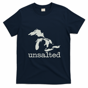 Great Lakes Not Salty Upper Peninsula Gift The UP Michigan T-Shirt - Navy Blue