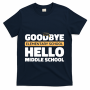 Goodbye Middle School Hello High School 8th Grade Graduation T-Shirt - Navy