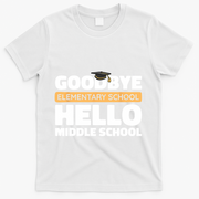 Goodbye Middle School Hello High School 8th Grade Graduation T-Shirt - White
