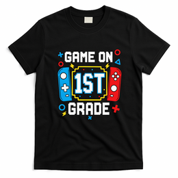 Game On 1st Grade Gamer Back To School Funny Gaming T-Shirt - Black
