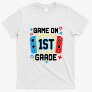 Game On 1st Grade Gamer Back To School Funny Gaming T-Shirt - White