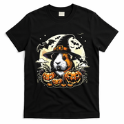 Guinea Pig Halloween Witch Art T-Shirt - Black