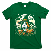 Guinea Pig Halloween Witch Art T-Shirt - Irish Green