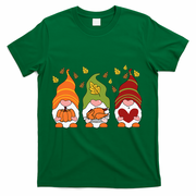 Gnomes Pumpkin Turkey Thanksgiving Day Cute Fall Autumn T-Shirt - Green